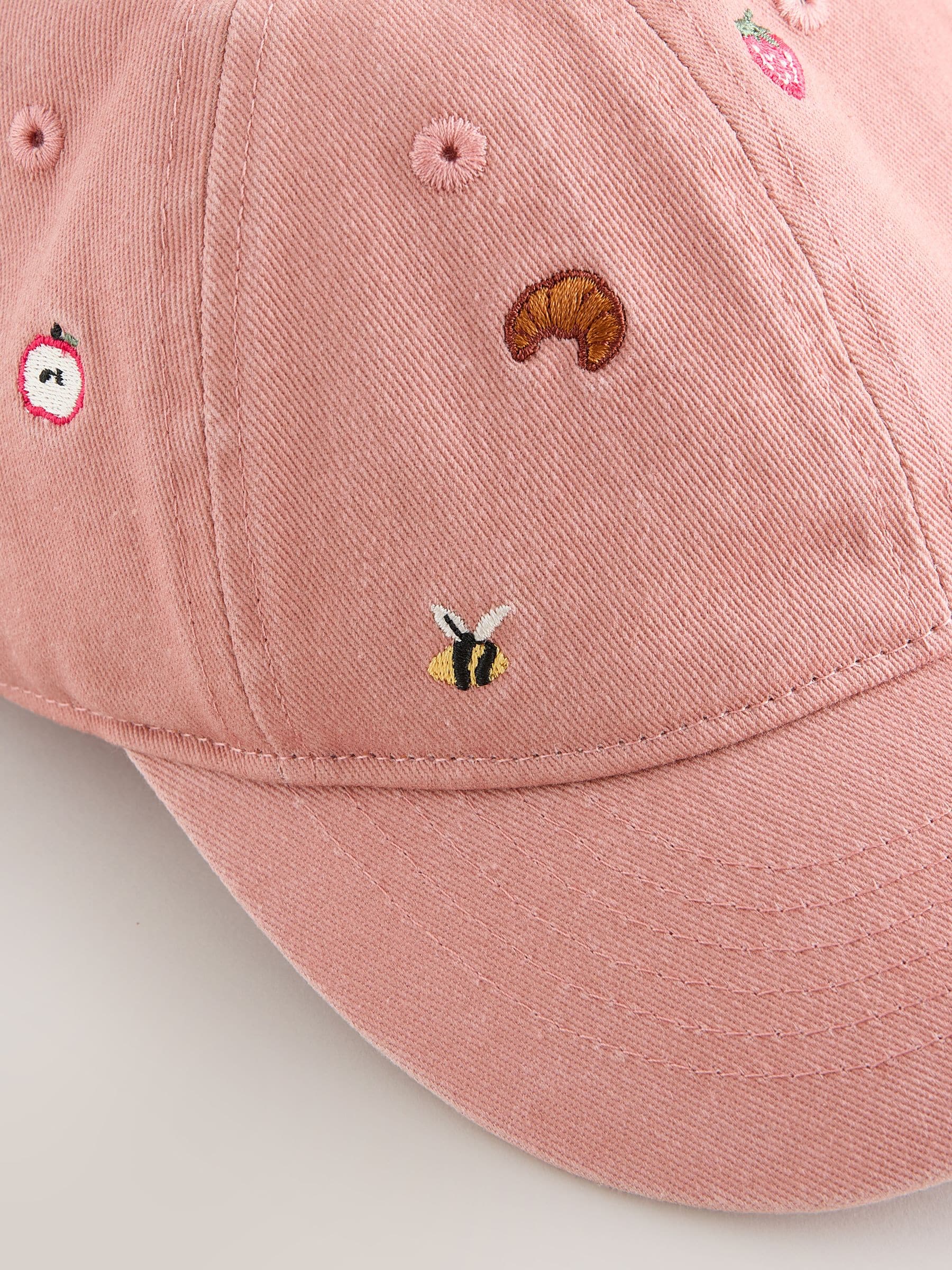 Croissant pink baseball cap for children, adjustable - British product