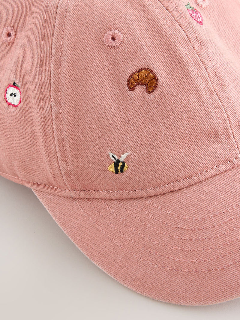 Croissant pink baseball cap for children, adjustable - British product