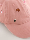 Croissant pink baseball cap for children, adjustable - British product