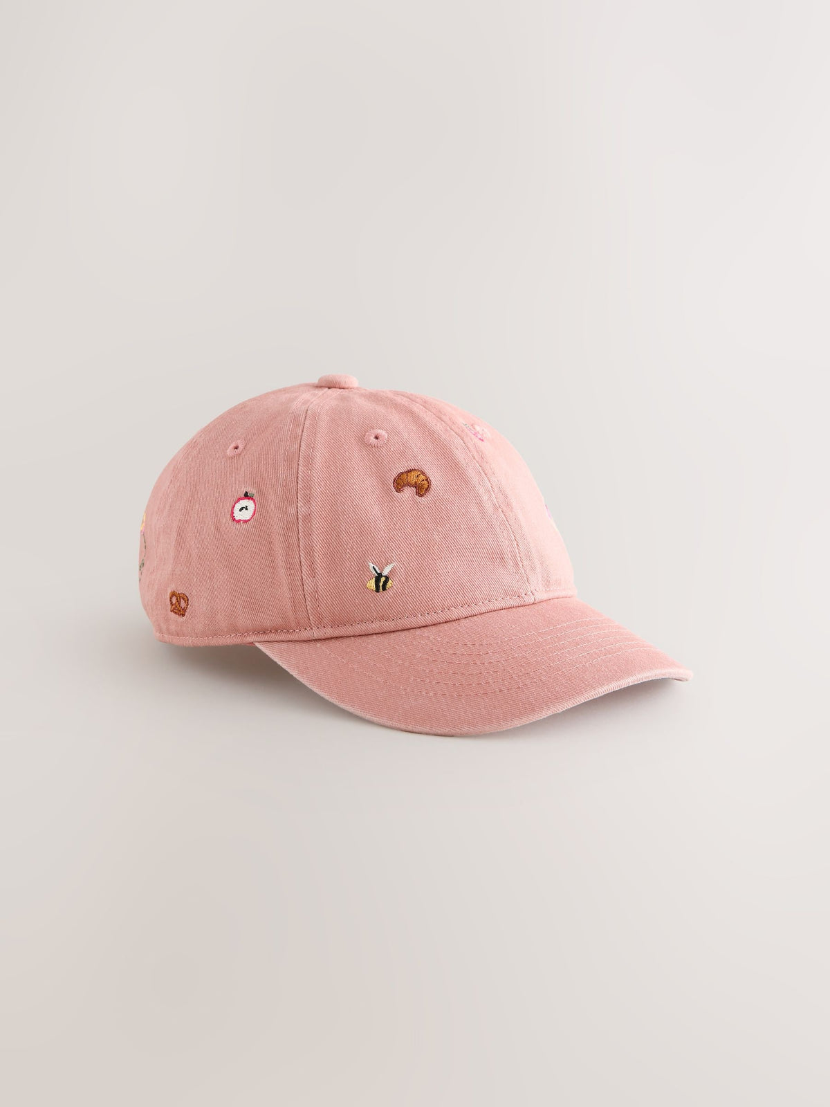 Croissant pink baseball cap for children, adjustable - British product