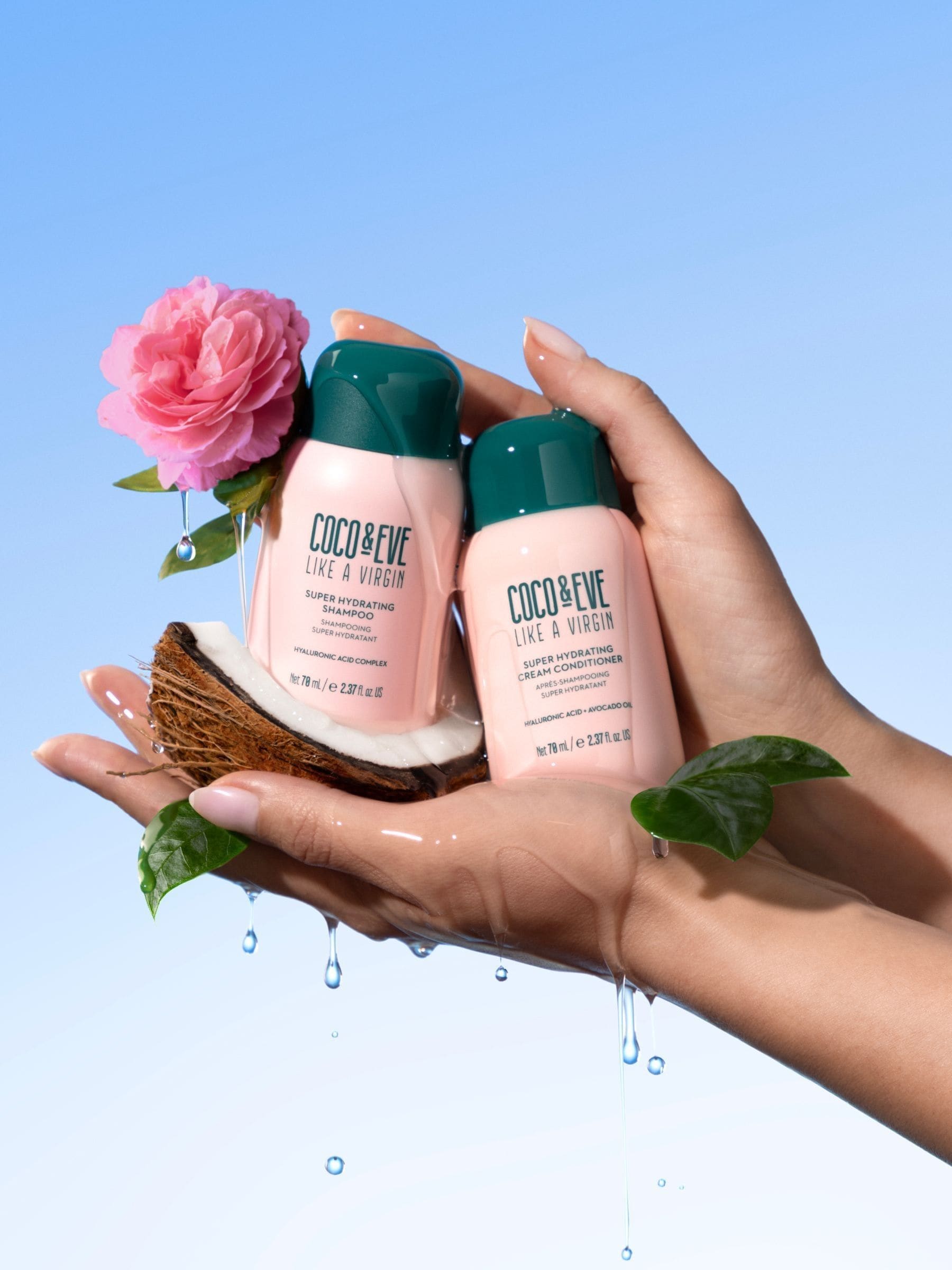 Coco & Eve Like A Virgin Hydration shampoo and conditioner travel set 70ml, UK version