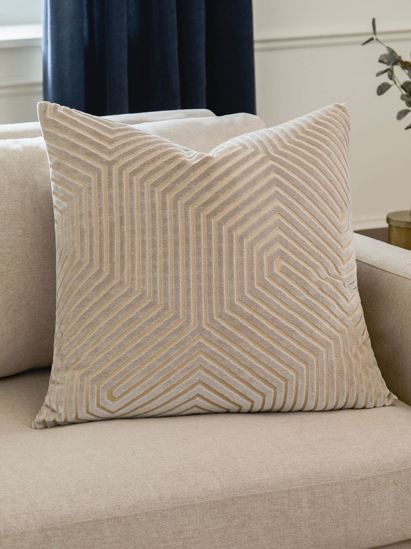 Paoletti Oyster Evoke velvet cushion 55cm, UK version