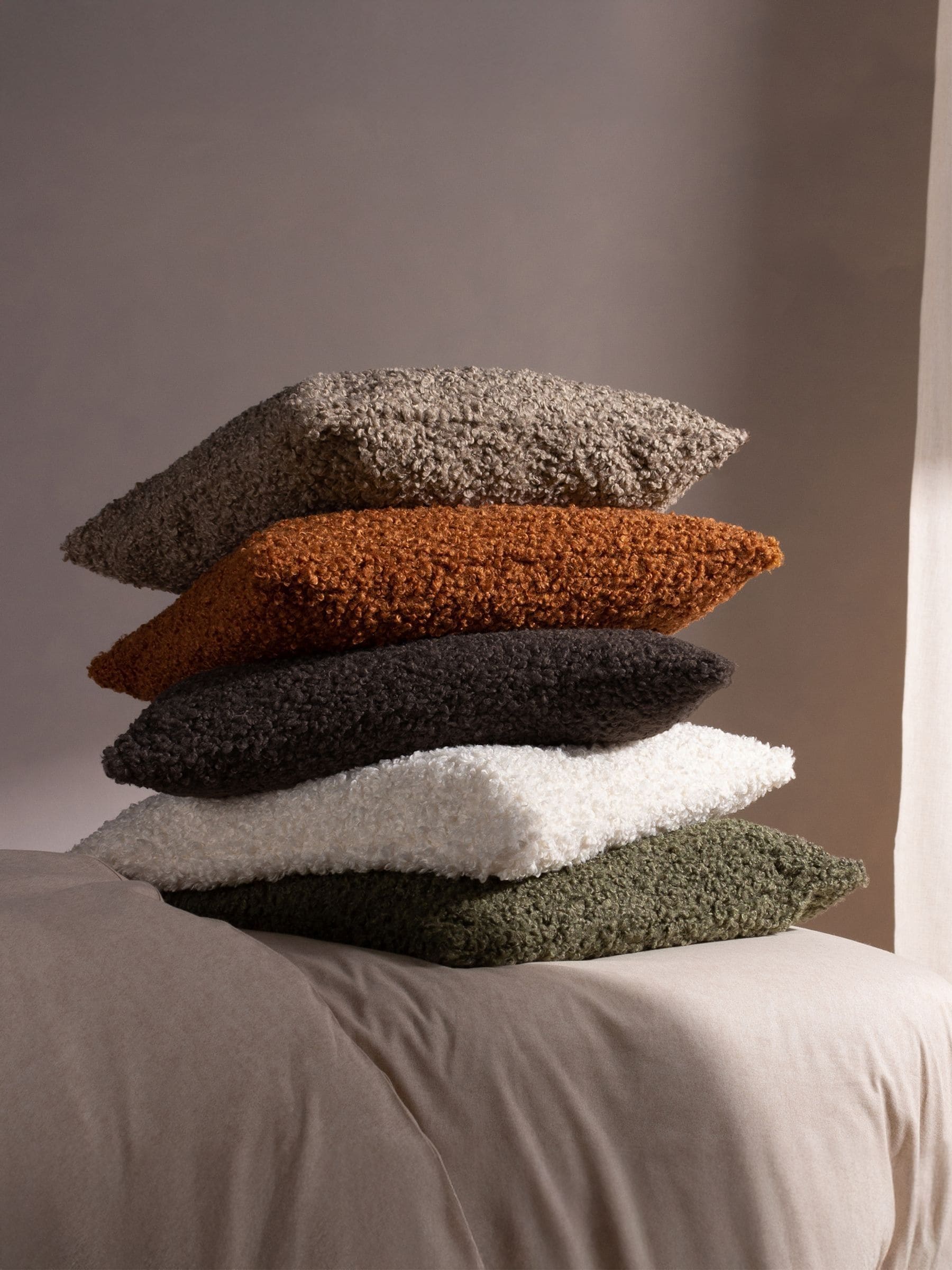 Yard Ginger Orange Cabu Chunky Boucle Cushion