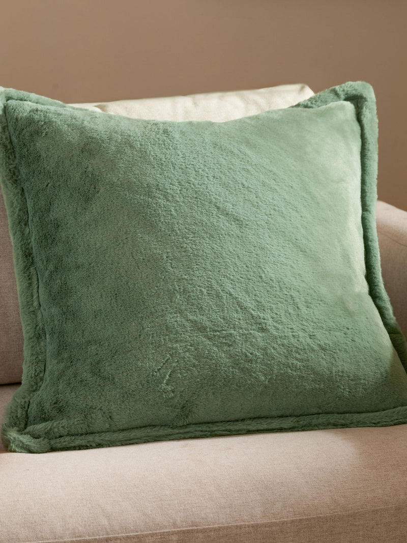 Furn Frost Green Kallu Faux Fur 59 x 59cm Cushion