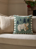 Furn Frosty Blue polar bear tufted cushion 45cm, UK version