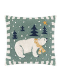 Furn Frosty Blue polar bear tufted cushion 45cm, UK version