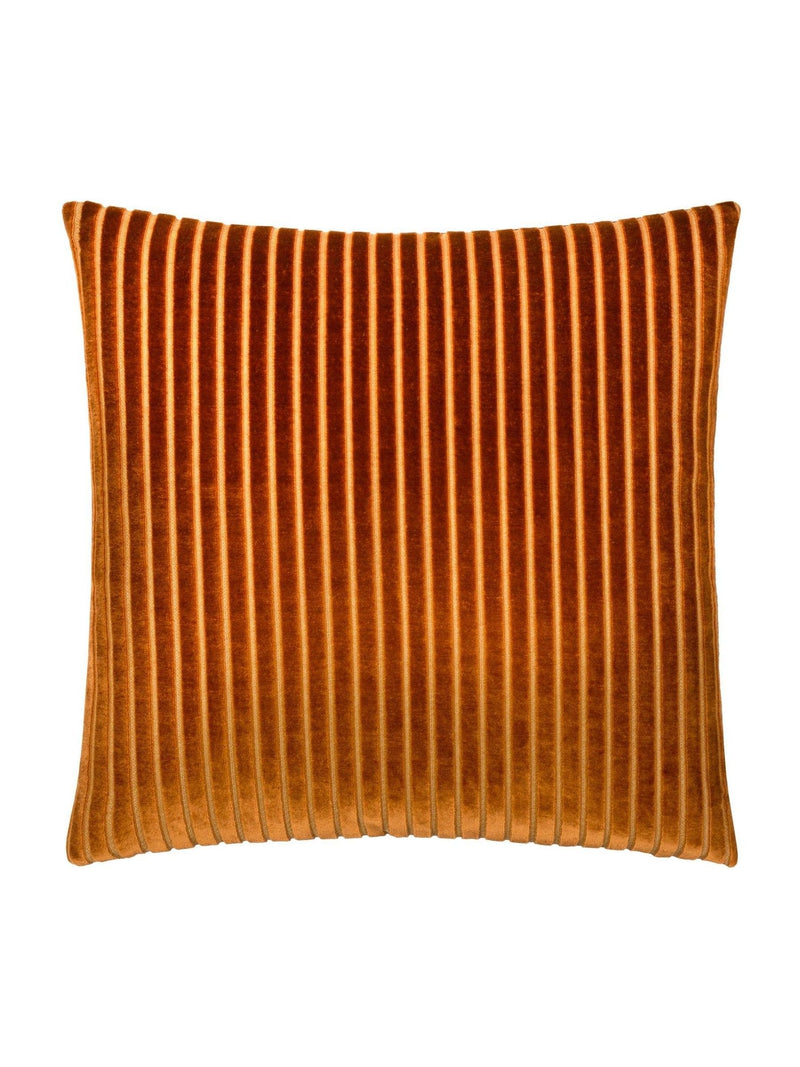 Paoletti Brick Savoy Stripe Velvet Cushion 50cm, imported from the UK