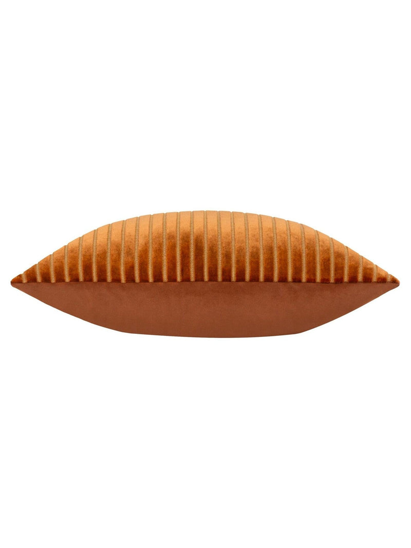 Paoletti Brick Savoy Stripe Velvet Cushion 50cm, imported from the UK