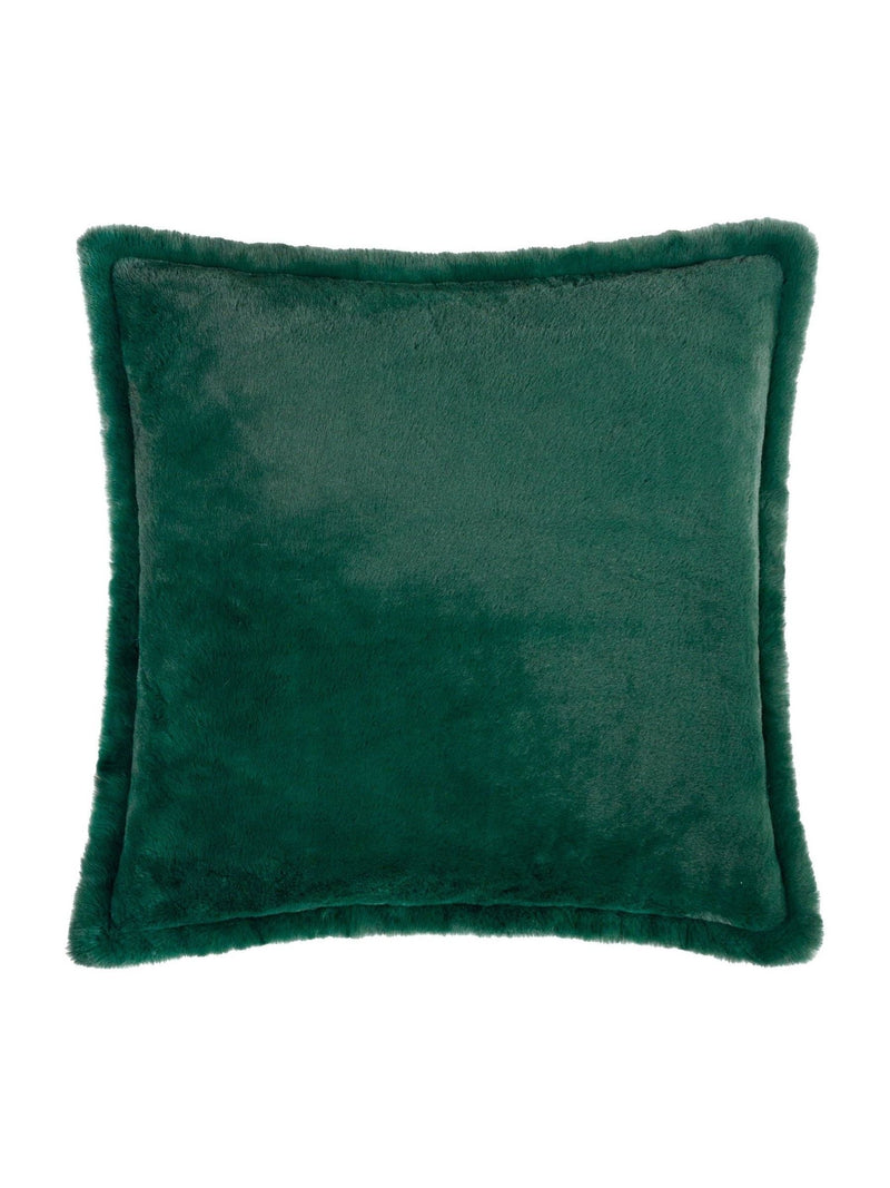 Furn Needle green faux fur cushion 55x55cm (British brand)