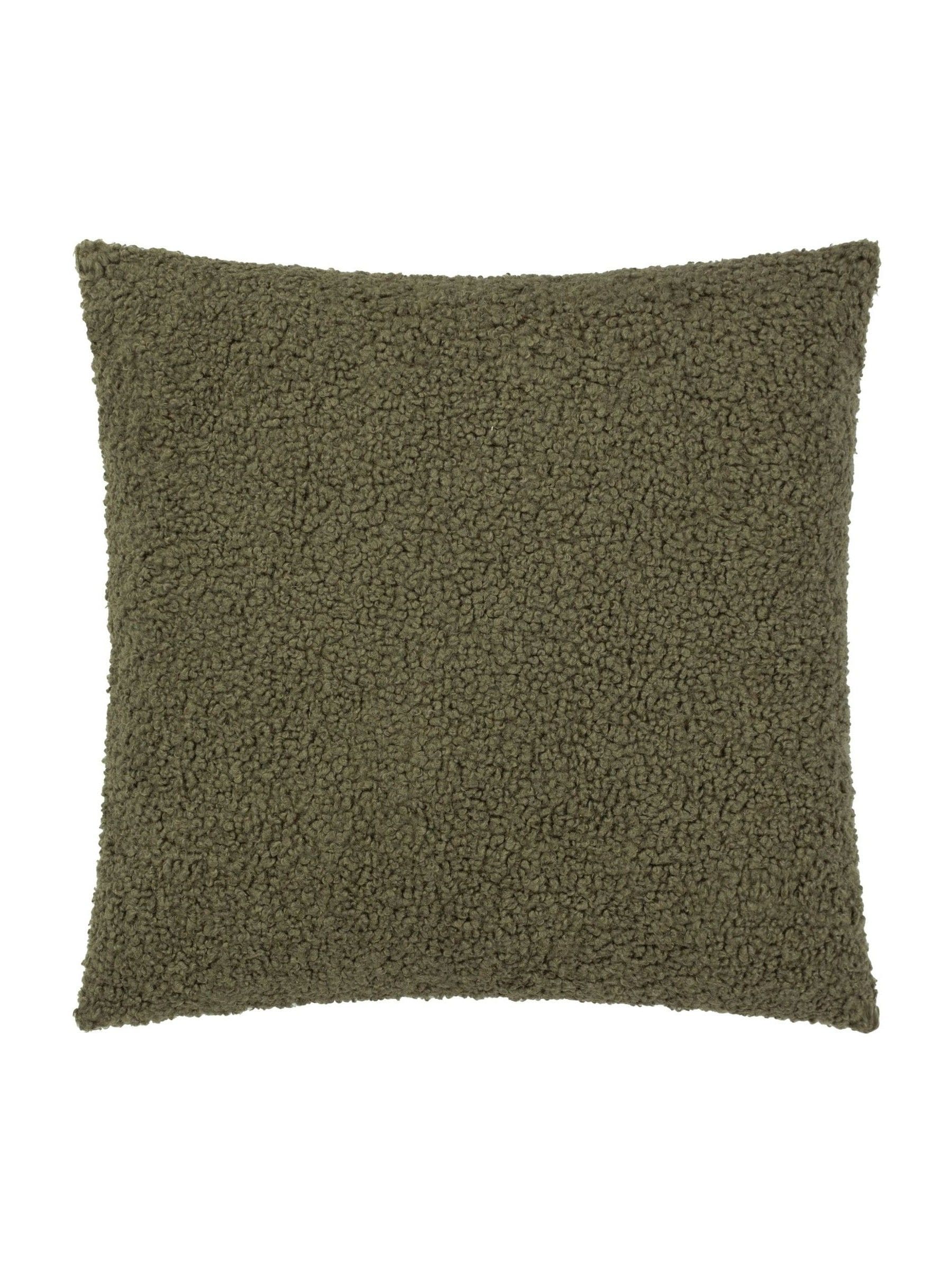Yard Khaki Green Cabu Chunky Boucle Cushion