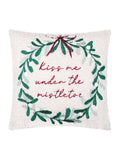 Furn mistletoe wreath embroidered cushion 45cm (British brand)