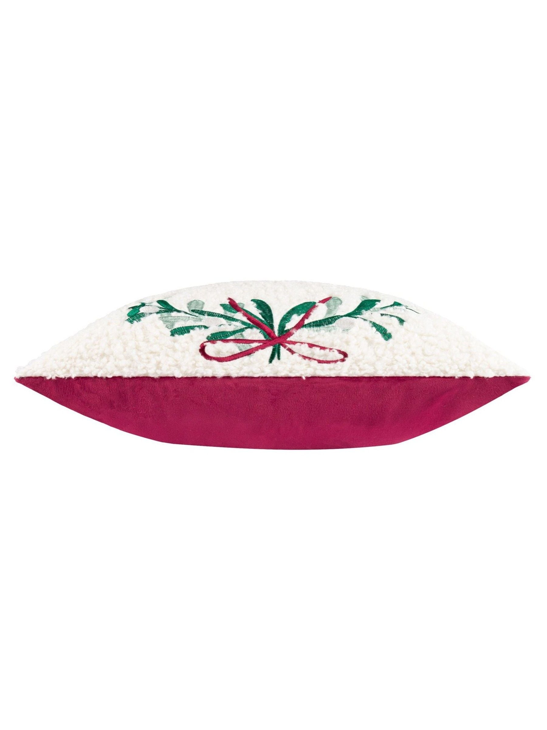 Furn mistletoe wreath embroidered cushion 45cm (British brand)