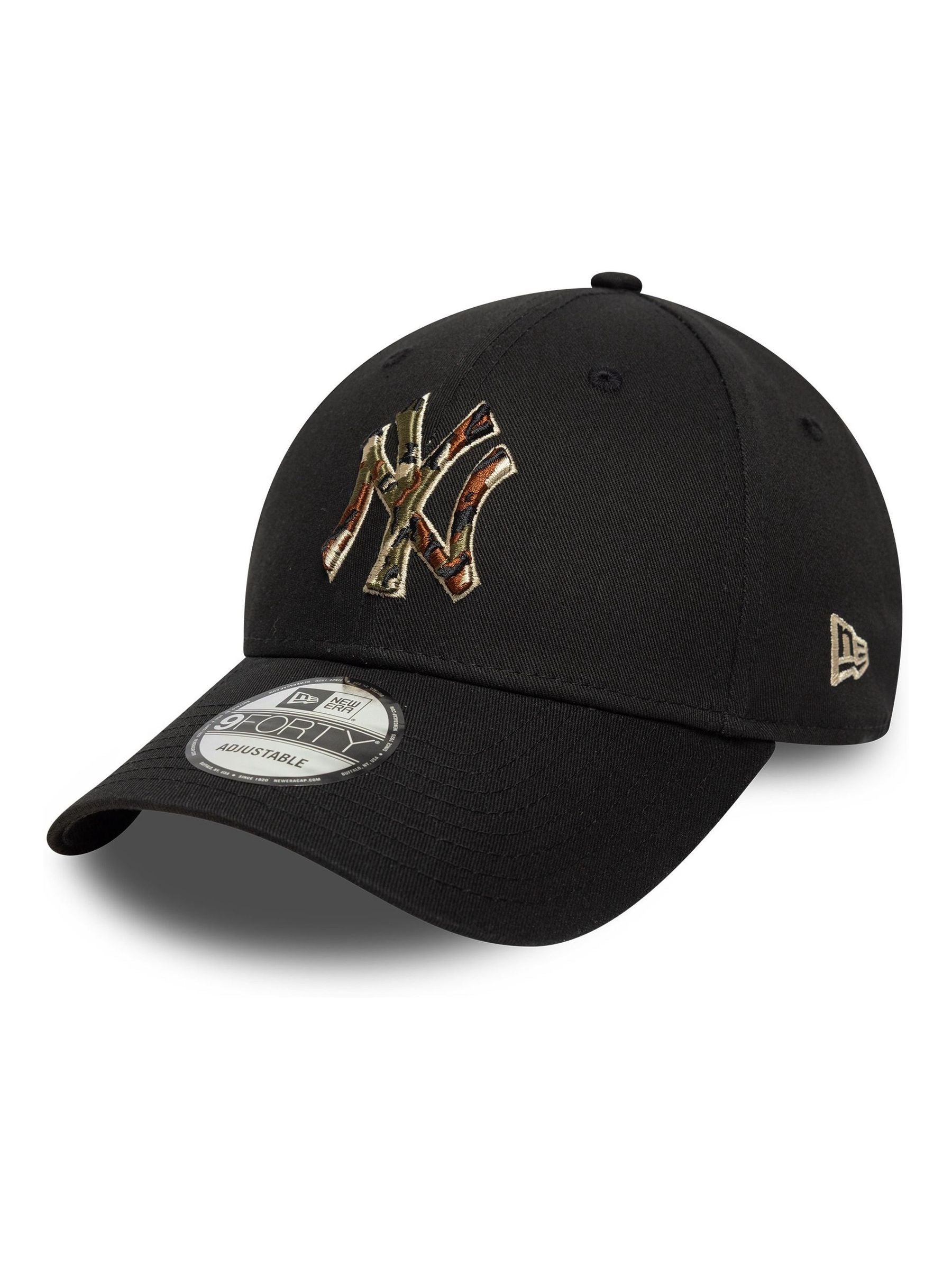 New Era black camo cap, imported from the UK