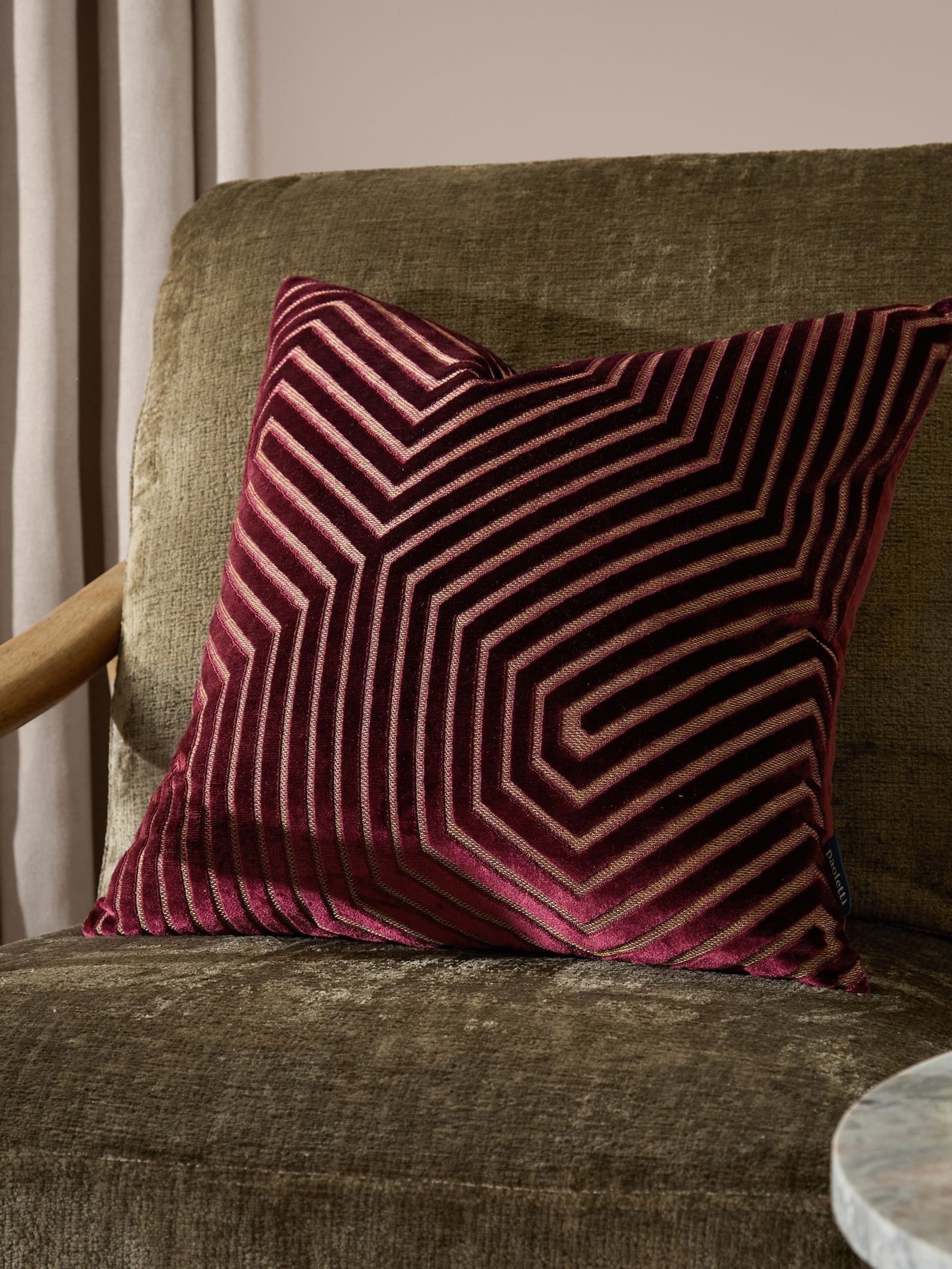 Paoletti Burgundy Empress Faux Fur Cushion