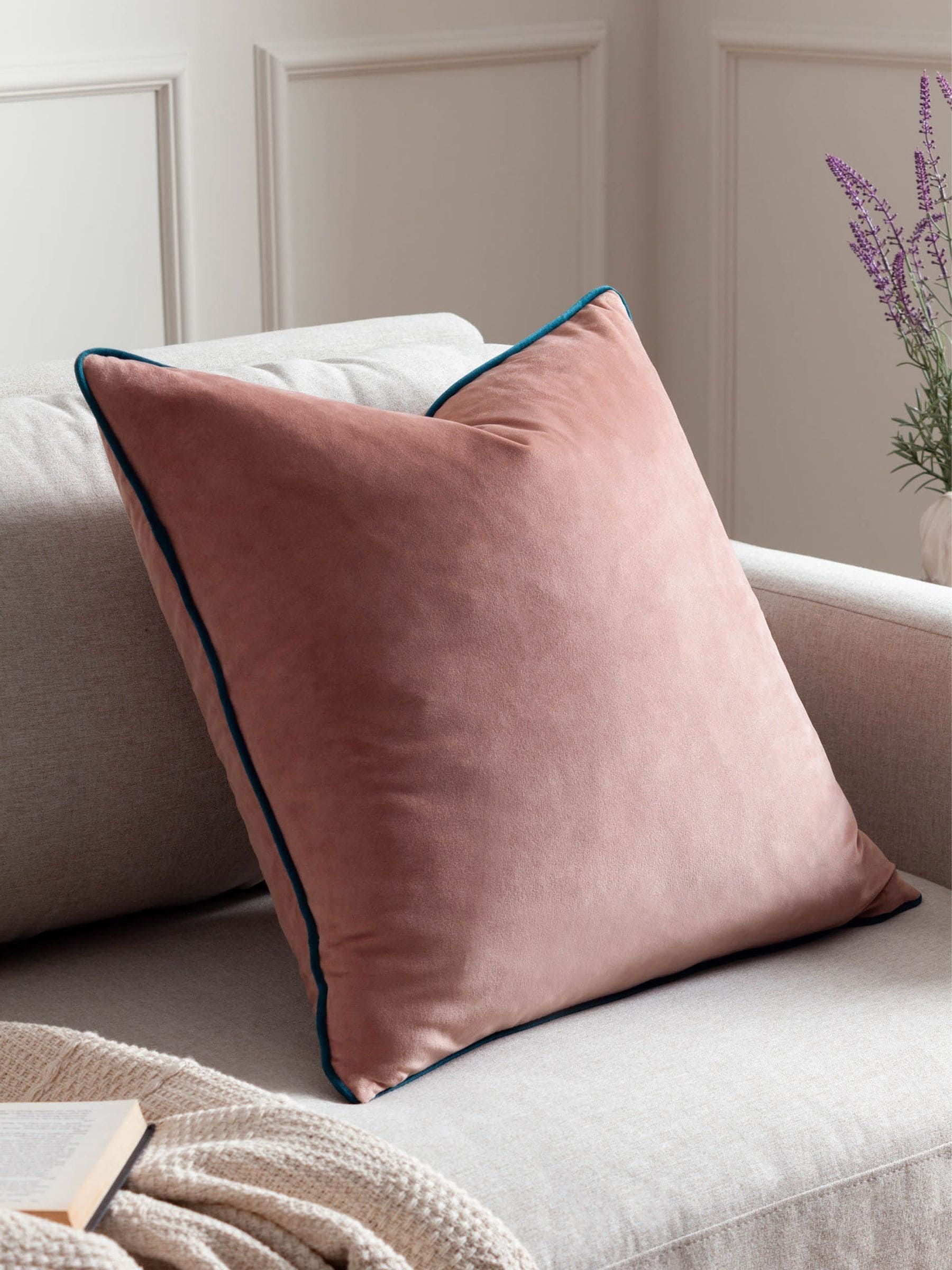 Furn Blush Teal Meridian Velvet 45 x 45cm Cushion