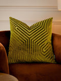 Paoletti Olive Empress Faux Fur Cushion