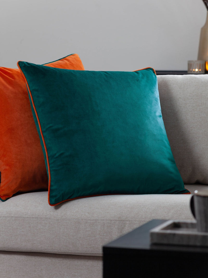 Furn Teal Clementine Meridian Velvet 45 x 45cm Cushion