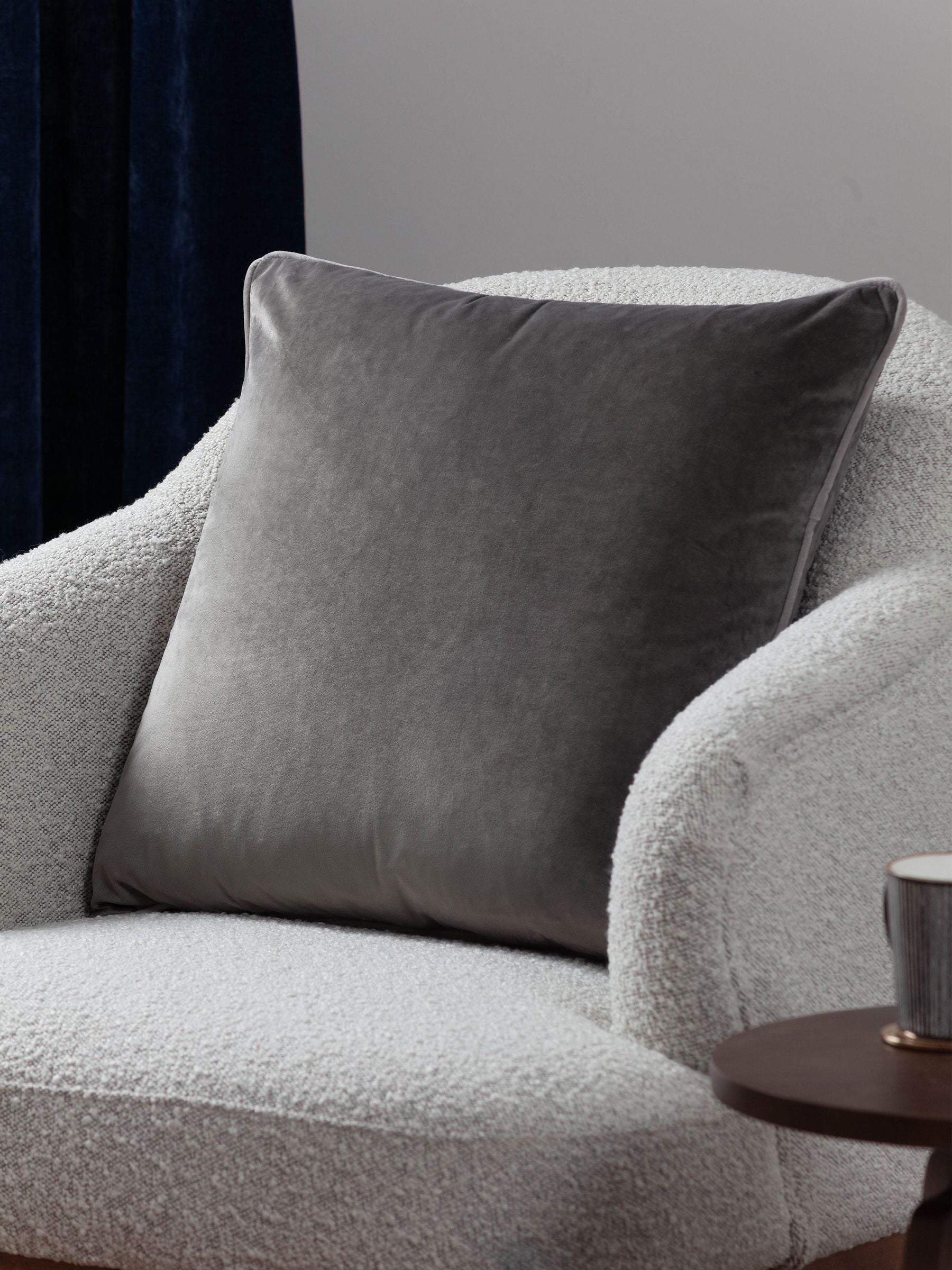 Furn Charcoal Dove Meridian Velvet 45 x 45cm Cushion