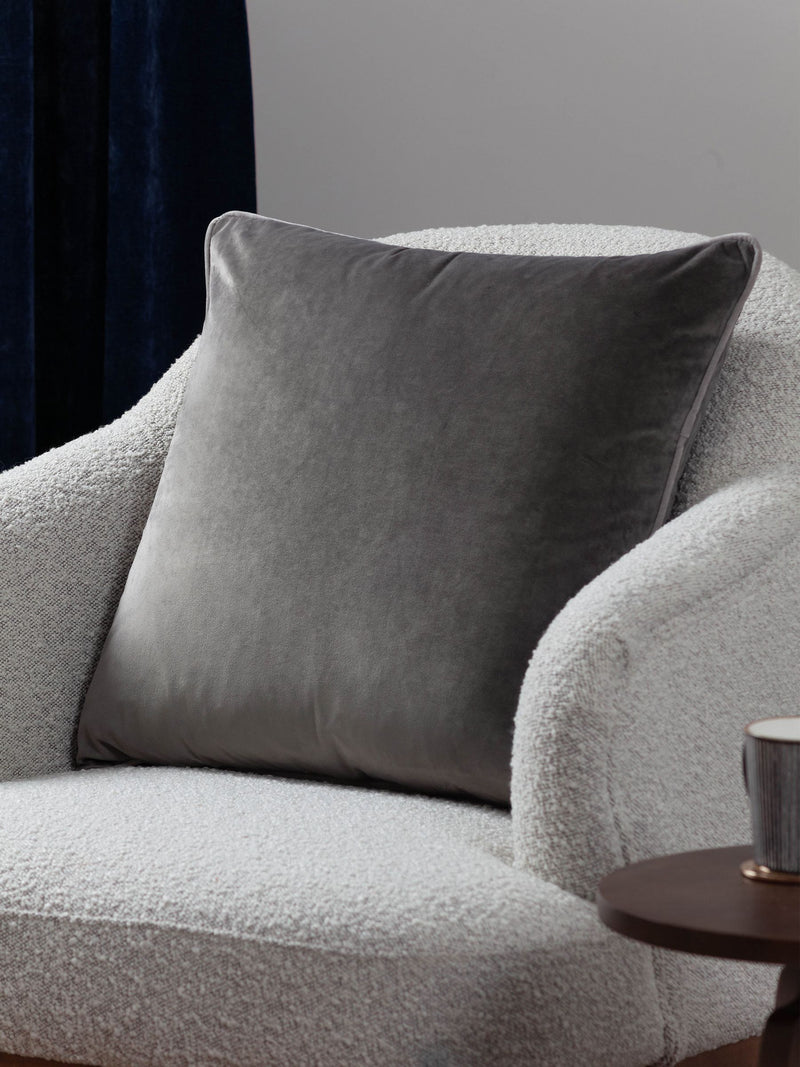Furn Charcoal Dove Meridian Velvet 45 x 45cm Cushion