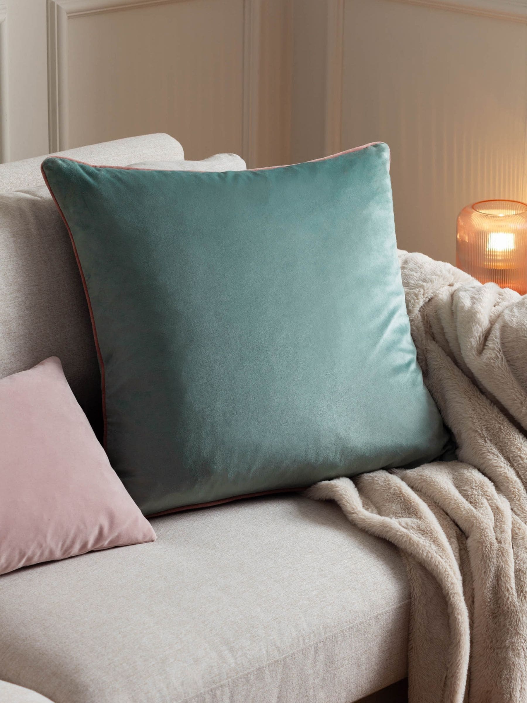 Furn Mineral Blush Meridian Velvet 45 x 45cm Cushion