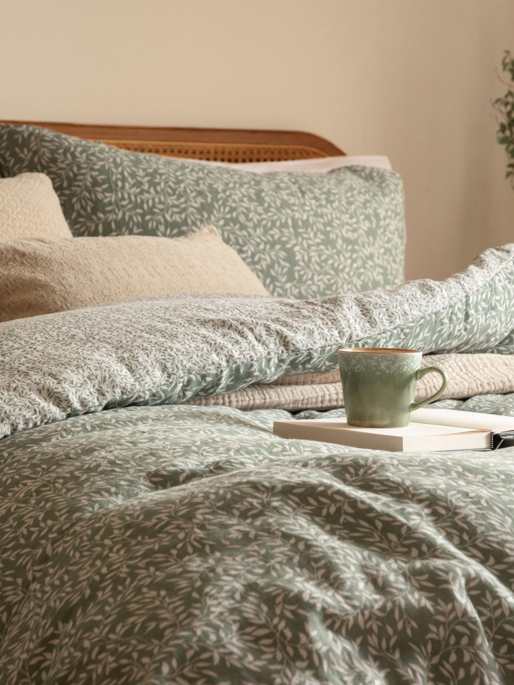 Yard Forest Perrie Leaf Muslin Duvet Cover and Pillowcase Set (British brand)
