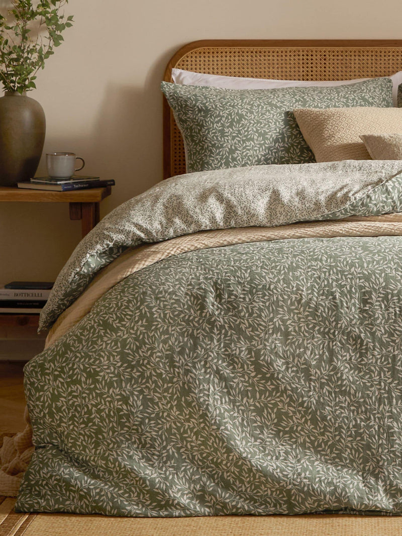 Yard Forest Perrie Leaf Muslin Duvet Cover and Pillowcase Set (British brand)