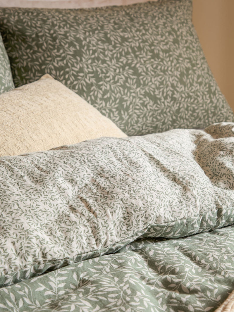 Yard Forest Perrie Leaf Muslin Duvet Cover and Pillowcase Set (British brand)
