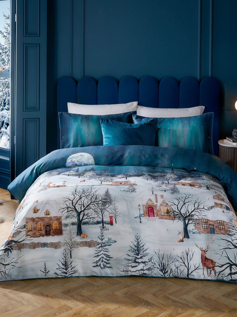 Paoletti midnight blue starlight duvet cover set, imported from the UK