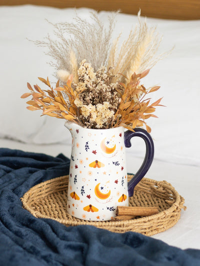 Next Something Different White Autumn Magic Harvest Moon Print Ceramic Flower Jug- Buy online at McGrocer