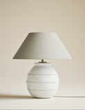 Ceramic bobble table lamp with raised detailing (British brand)