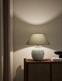 Ceramic bobble table lamp with raised detailing (British brand)