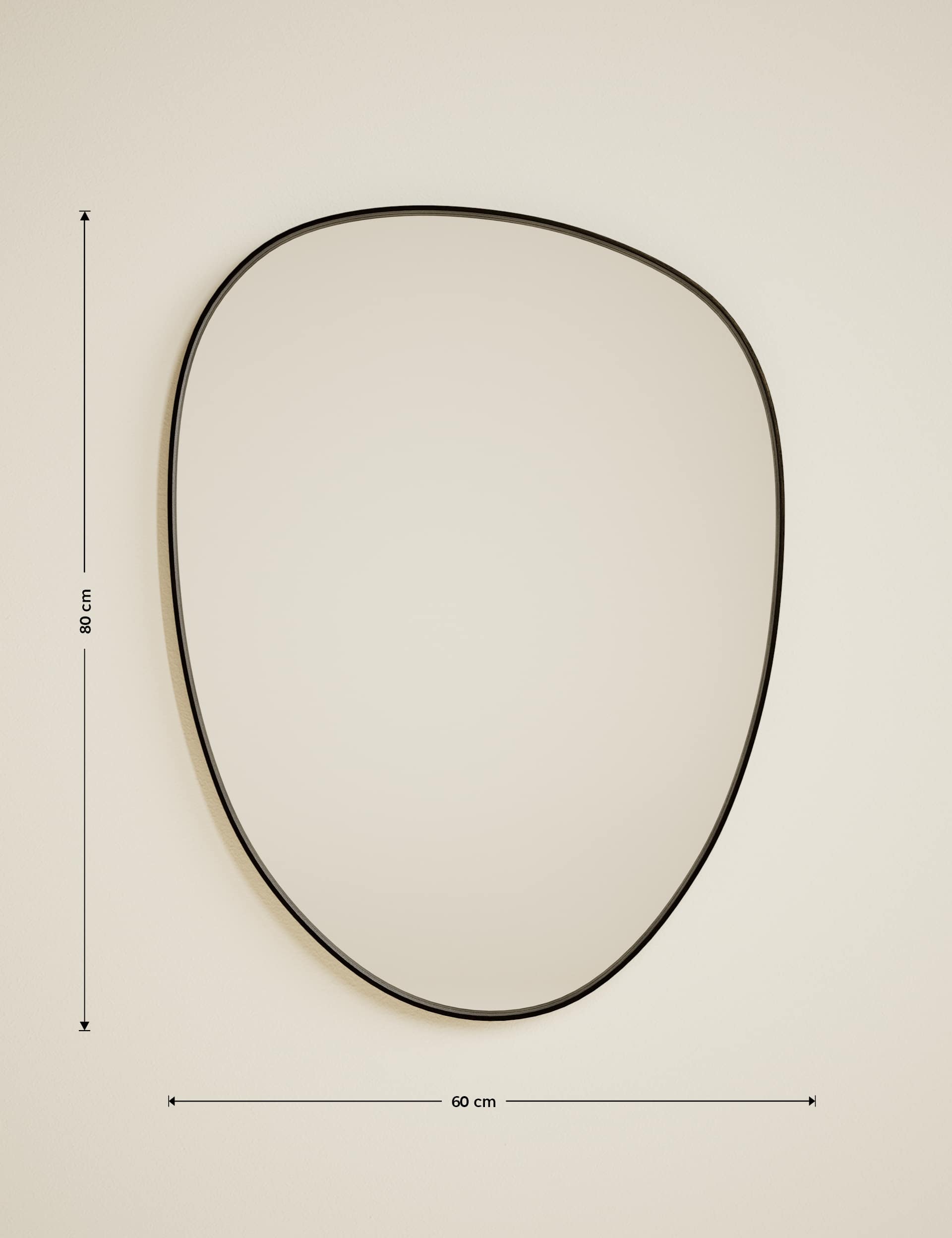 Pebble metal curved wall mirror, imported from the UK