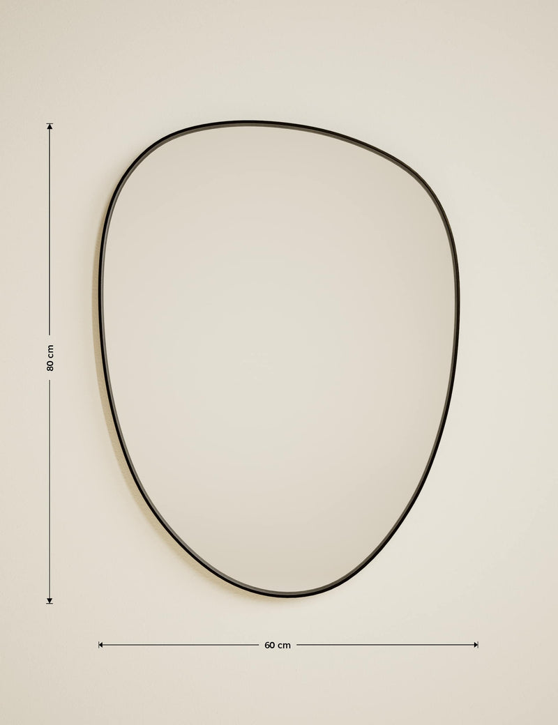 Pebble metal curved wall mirror, imported from the UK