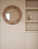 Jute string round mirror 82cm - British product