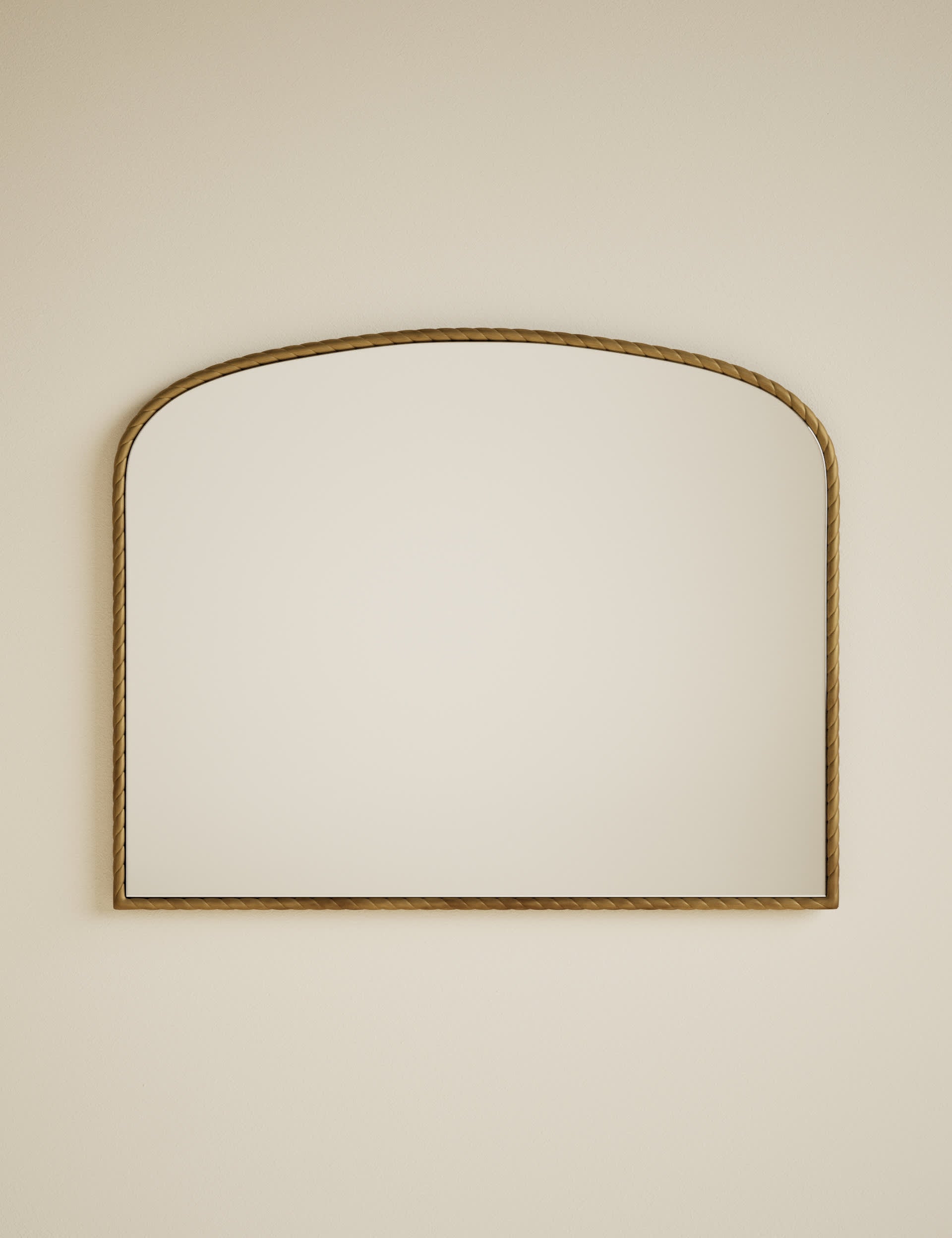 Metal twisted overmantel wall mirror, 100cm by 80cm (British brand)
