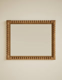 Evelyn wooden wall mirror rectangular bobbin detailing 86cm - British product