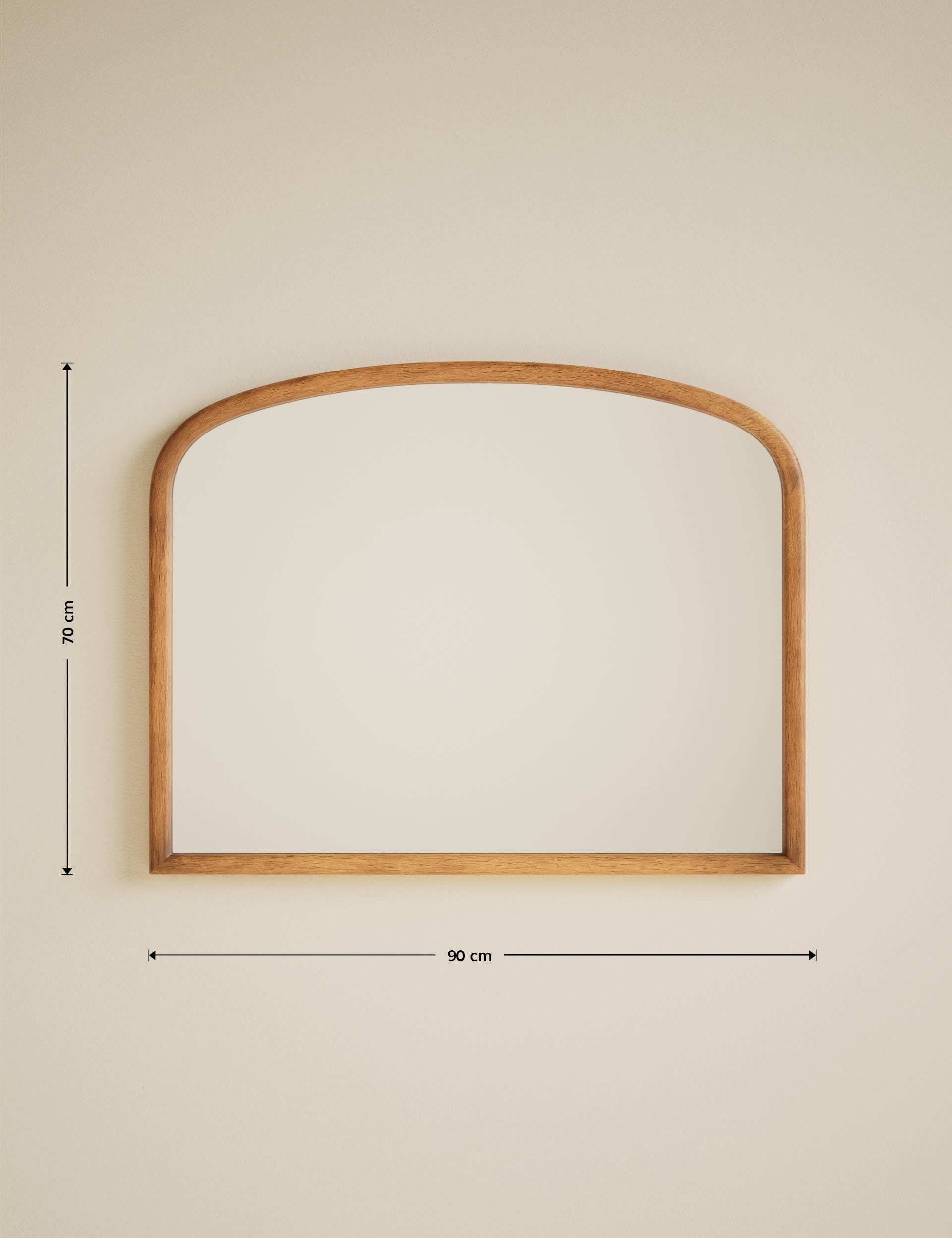 Wooden overmantle wall mirror 70x90 cm (British brand)