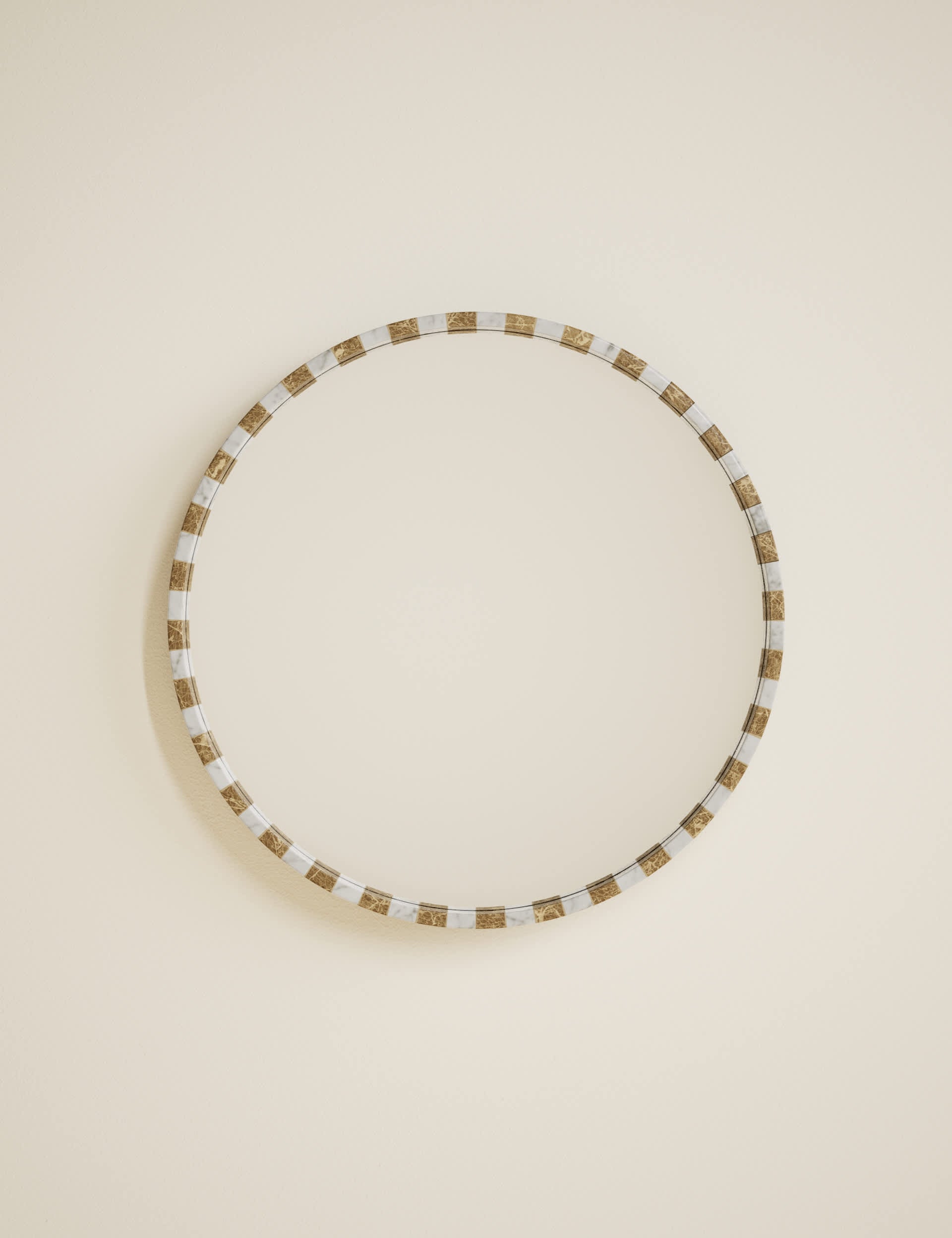 Round marble wall mirror 65cm diameter, imported from the UK