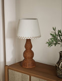 Wicker graduated base table lamp, imported from the UK