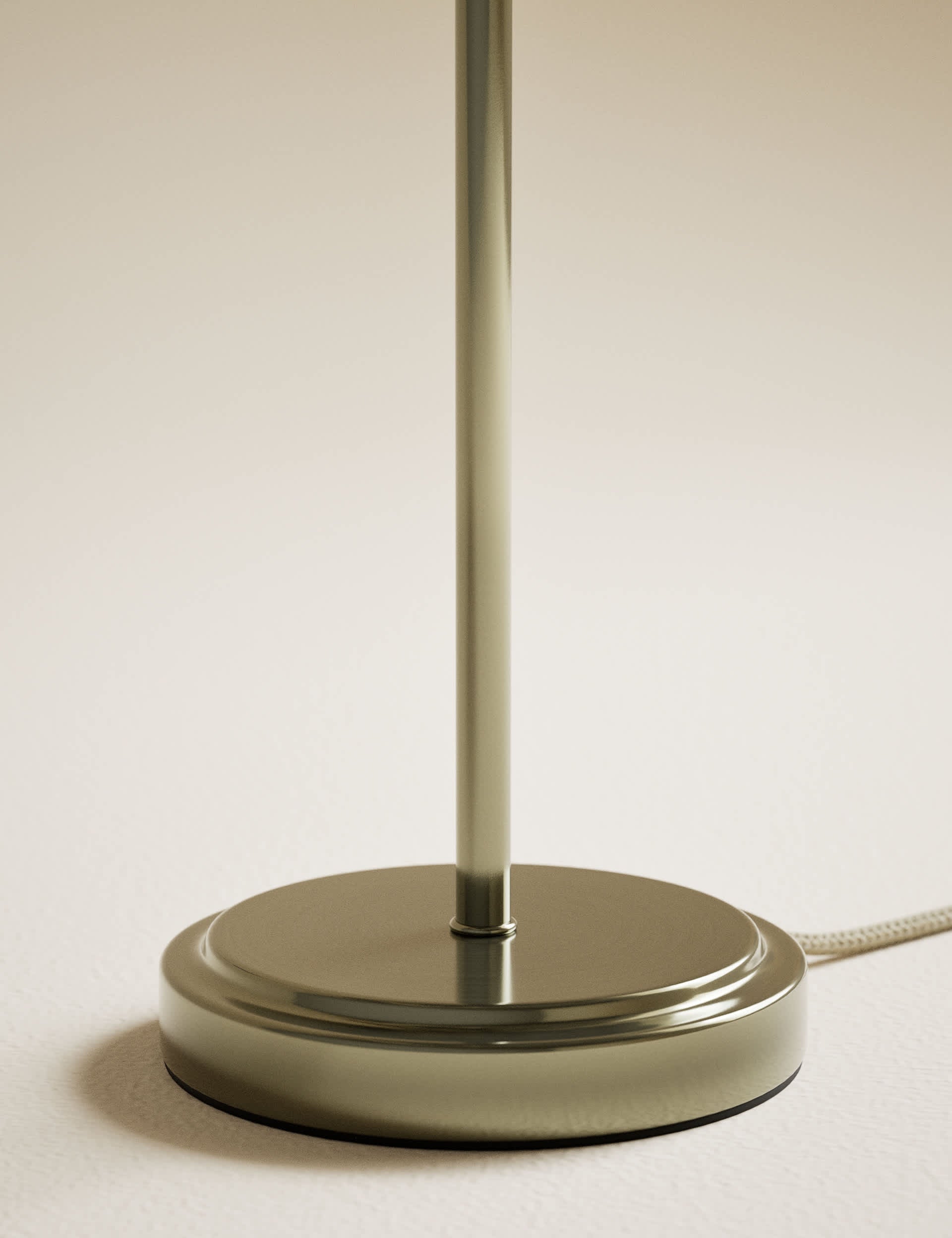 Scallop pleated shade brass base table lamp, imported from the UK