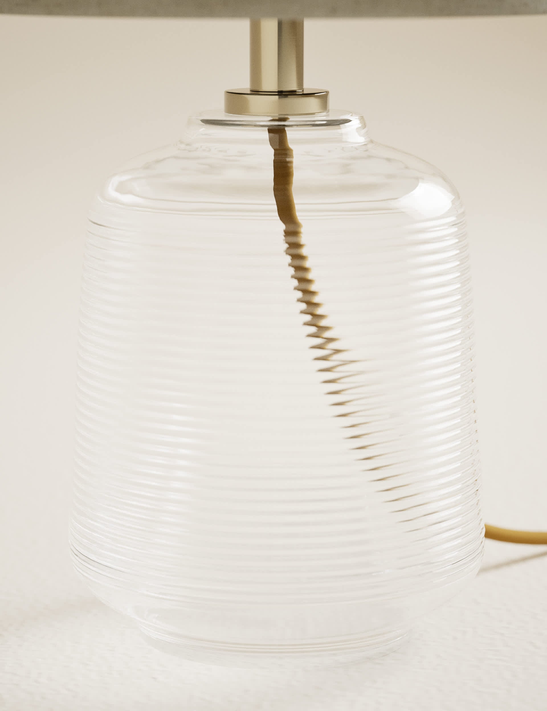 Ribbed glass table lamps set of 2 small, imported from the UK