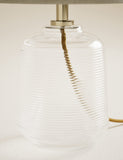Ribbed glass table lamps set of 2 small, imported from the UK