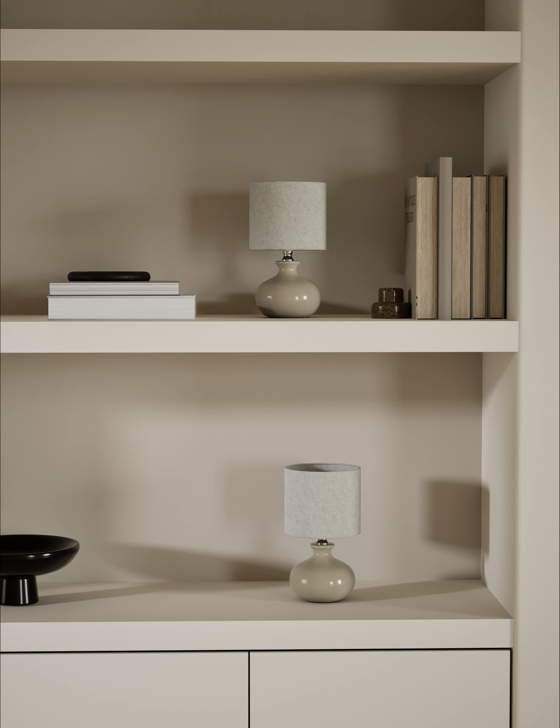 Set of 2 ceramic small table lamps, UK version