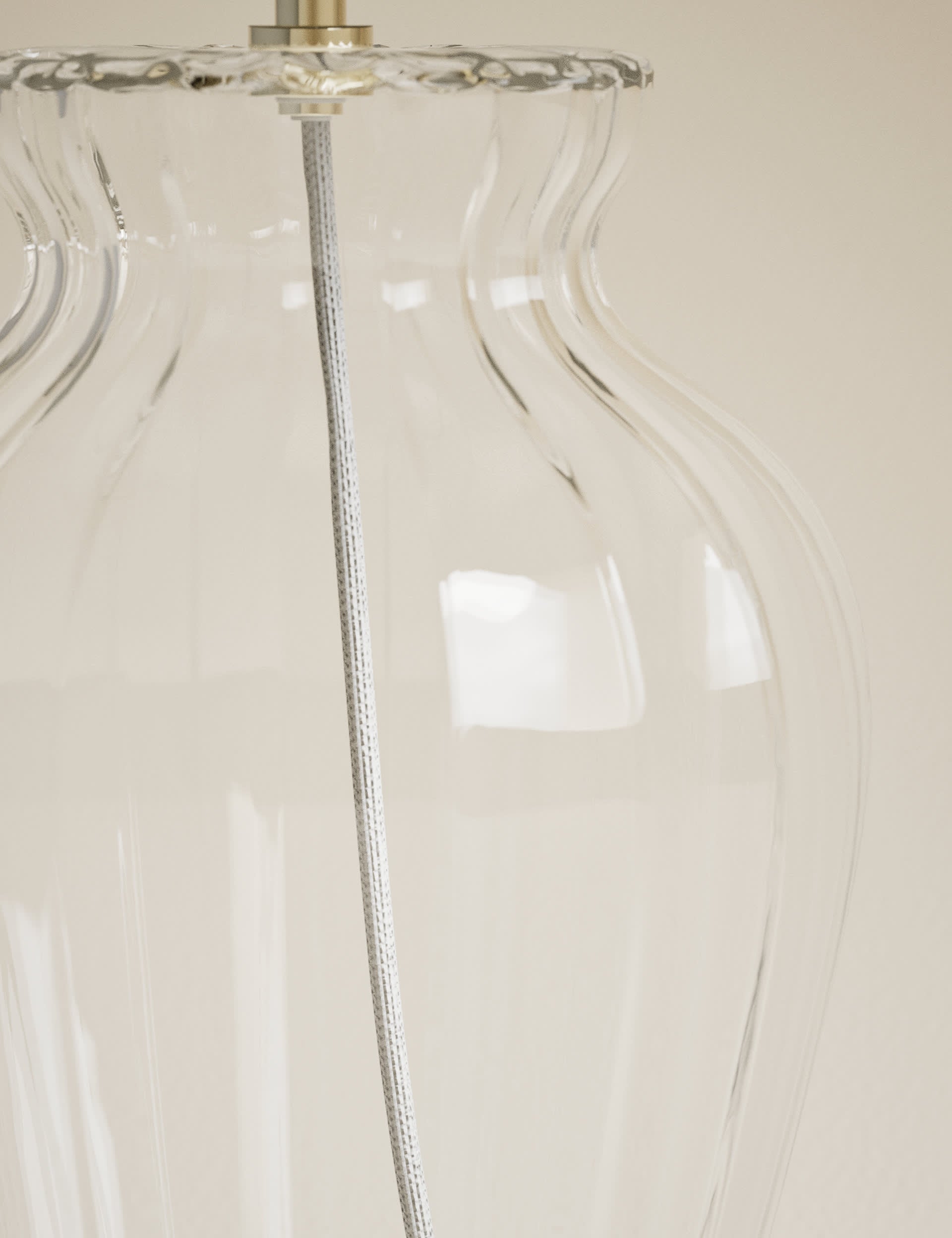 Glass fluted table lamp 54cm (British brand)