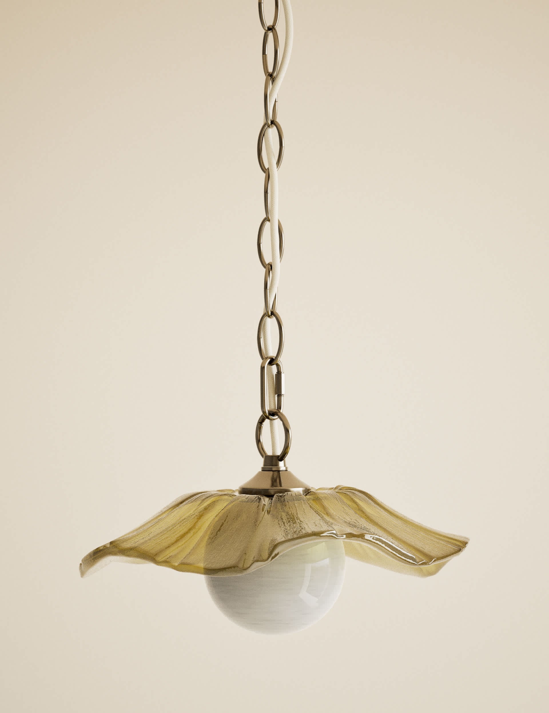 Ombre Glass flower pendant light antique look, UK version