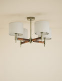 Marlowe metal flush ceiling light four-arm design - British product