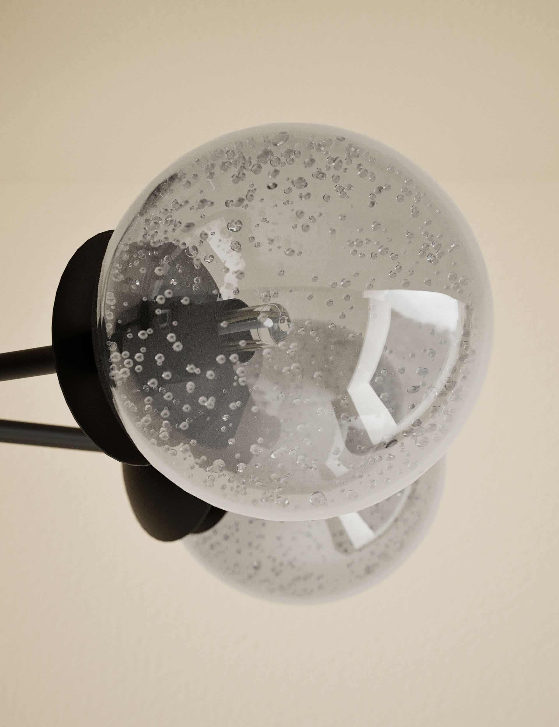 Sputnik bubble glass ceiling light five arms - British product