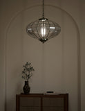 Gemball glass ribbed pendant light (British brand)