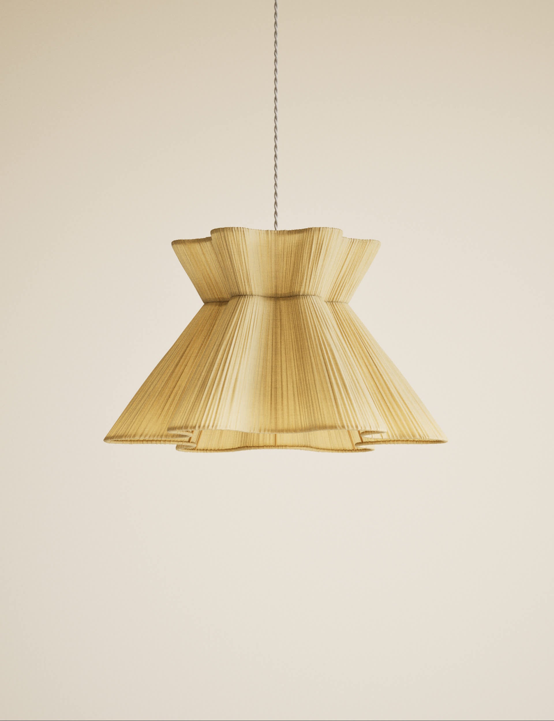 Scallop pleated fabric ceiling lamp shade, imported from the UK