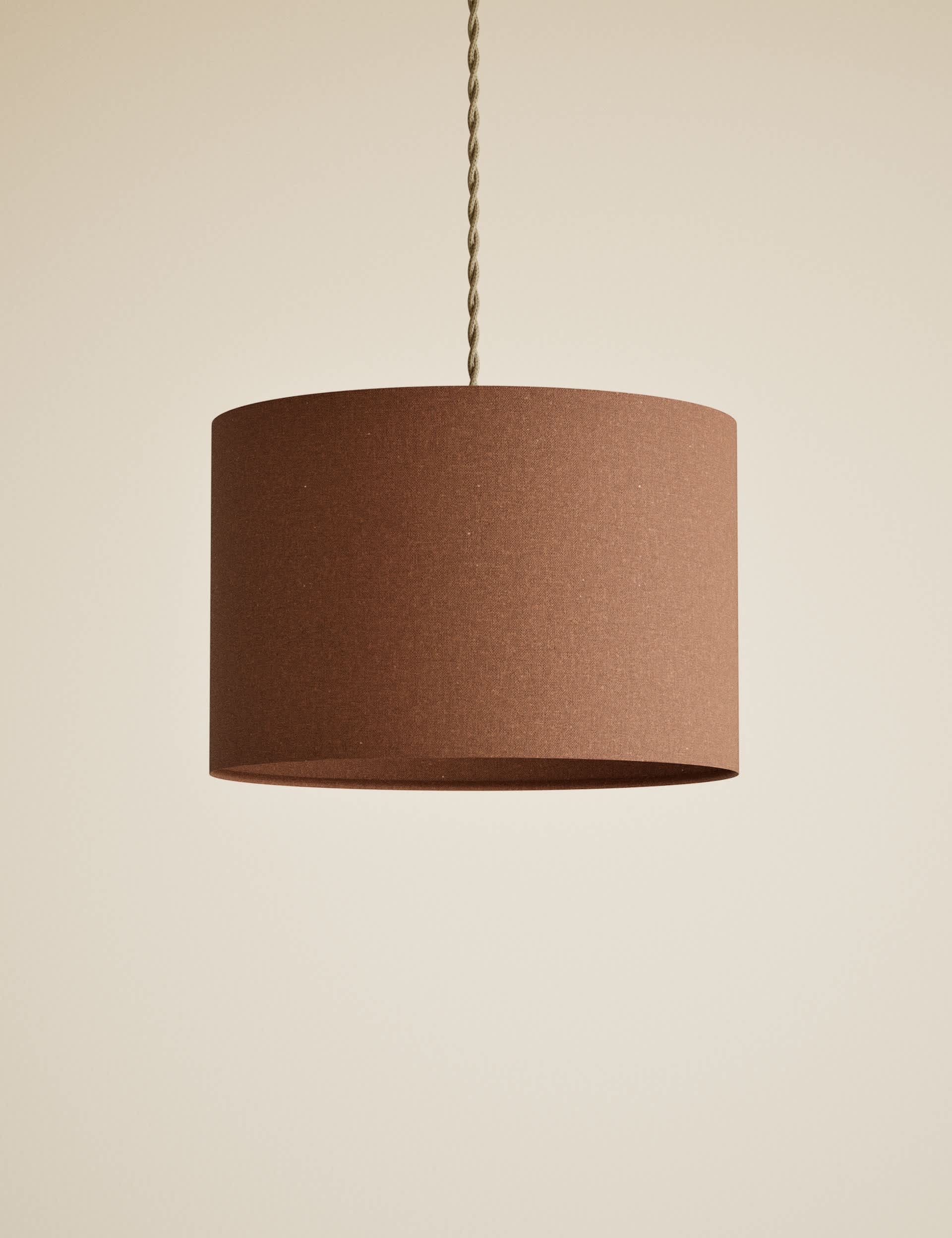 Cotton mix drum light shade 20x30x30cm, UK version
